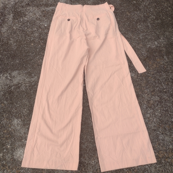 Reiss Malin High Waist Wide Leg Apricot Peach Dress Pants US 8 NWOT - Picture 4 of 11